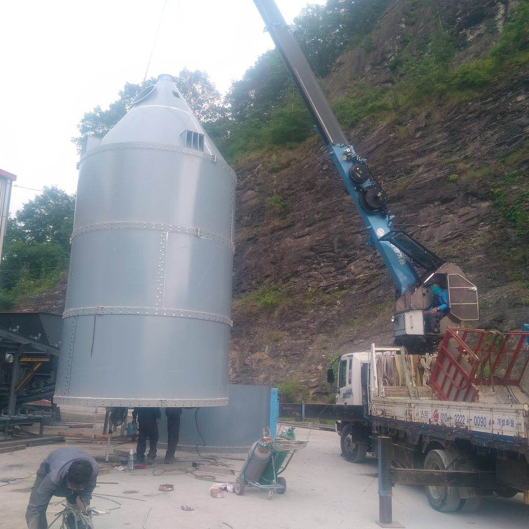 Silo de ciment boulonné de 100 tonnes installé en Corée